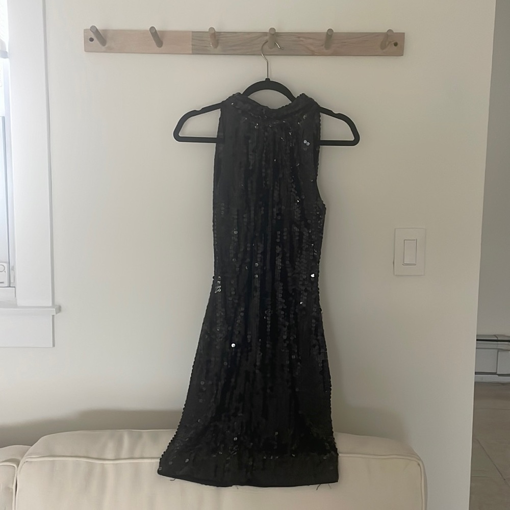 Vintage black sequin dress